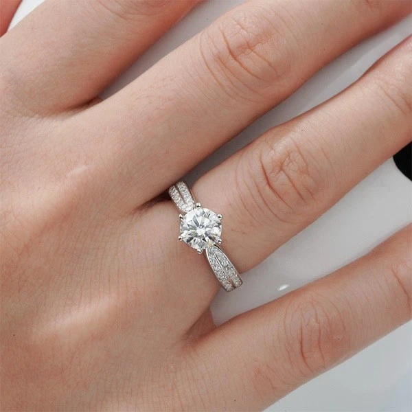 Jewelry Women Diamond 925 Silver Moissanite Rings
