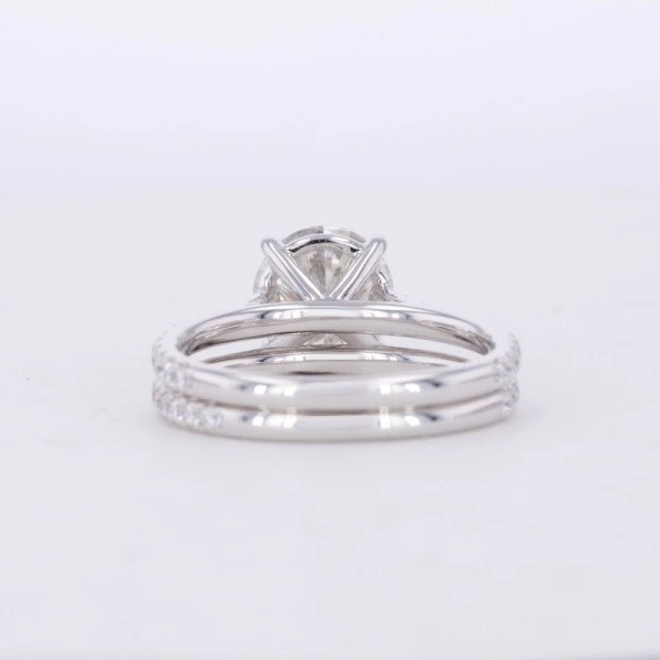 Silver Moissanite Wedding Ring Set